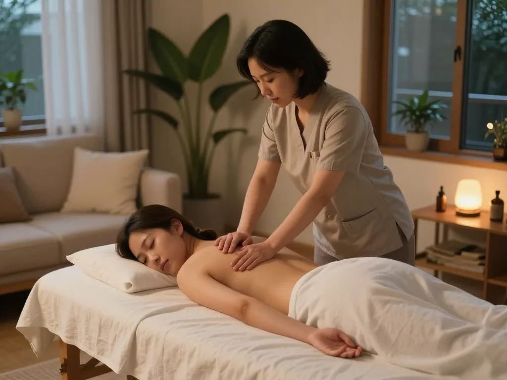 Experience serene relaxation with 부천 출장마사지 in a cozy home setting.