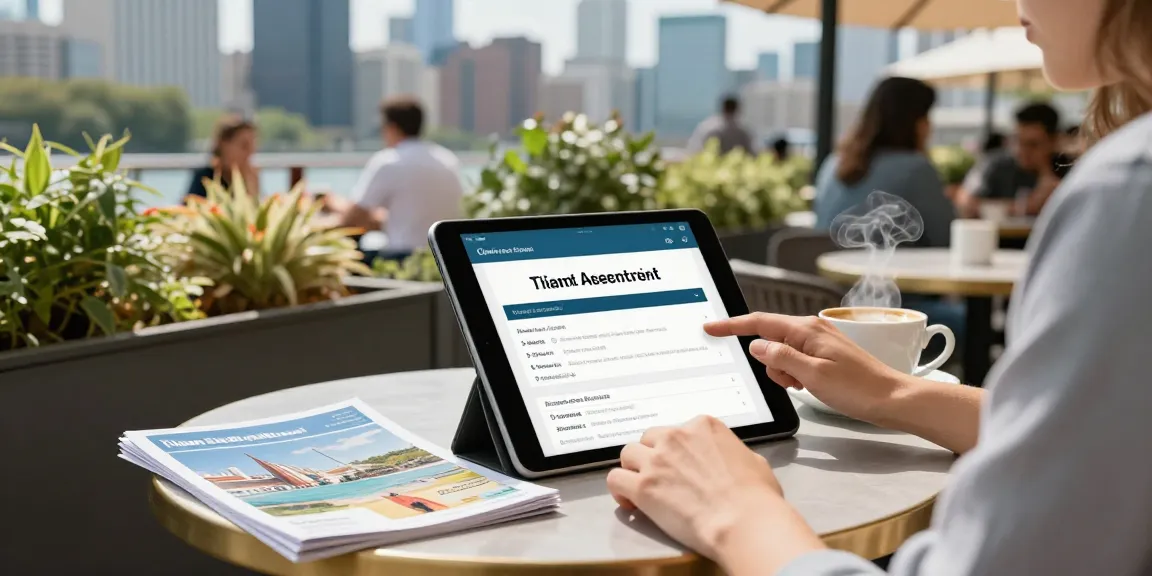 Client portal for travel agents being used by a traveler at a café, showcasing travel planning and itinerary management.