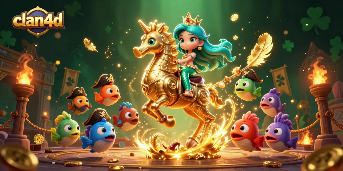 Engage in thrilling gameplay at clan4d with a vibrant mermaid-themed 3D scene.