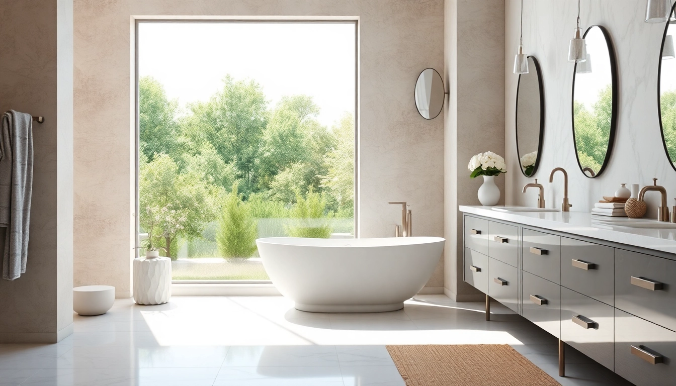 Engaging bathroom remodeling service image featuring a luxurious modern design and natural lighting.