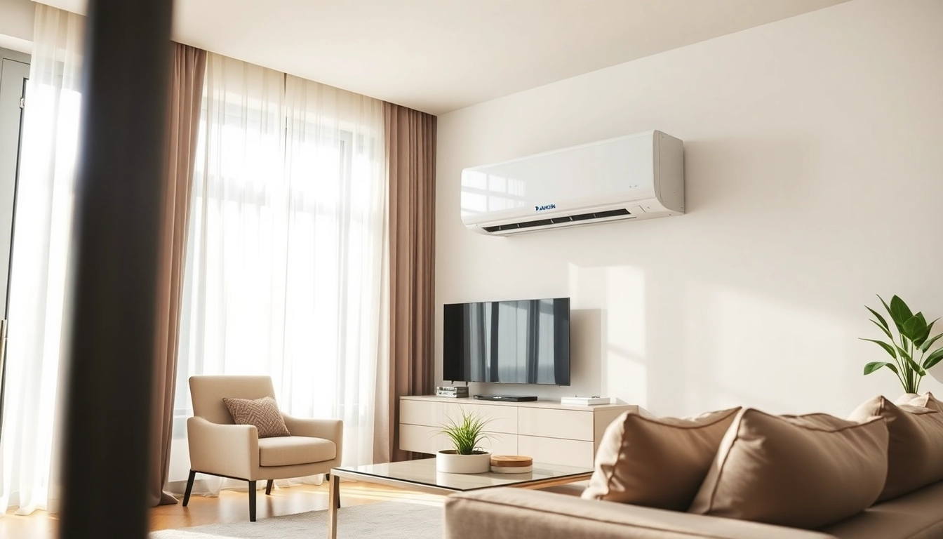 Install a Daikin mini split AC in a contemporary setting, blending comfort and style.