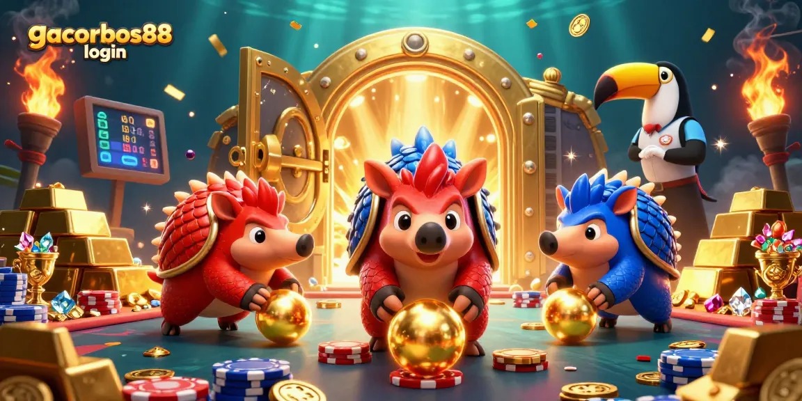 Engage with gacorbos88 login and watch rival pangolins bowl through poker chips in a vibrant casino scene.