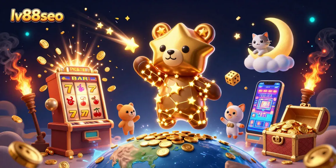 Experience the thrill of lv88seo with a dazzling display of casino elements and starry companions.