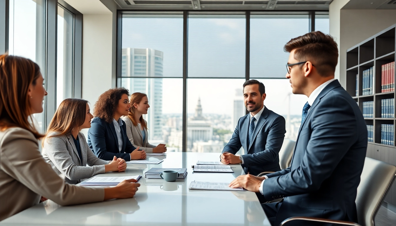 Engaging Washington DC Venture Capital Lawyer advising clients in a modern office setting.