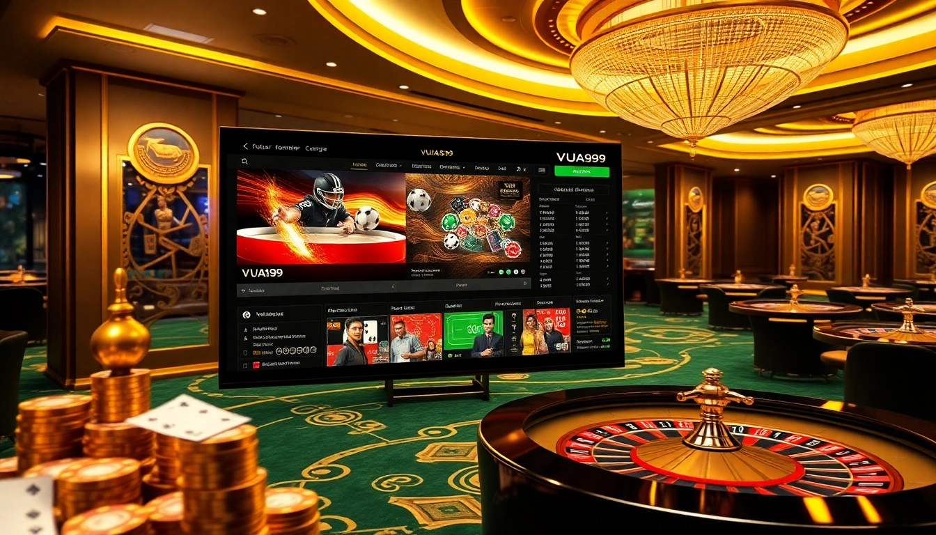 VUA99 offers an immersive casino experience with modern betting visuals and poker chips.