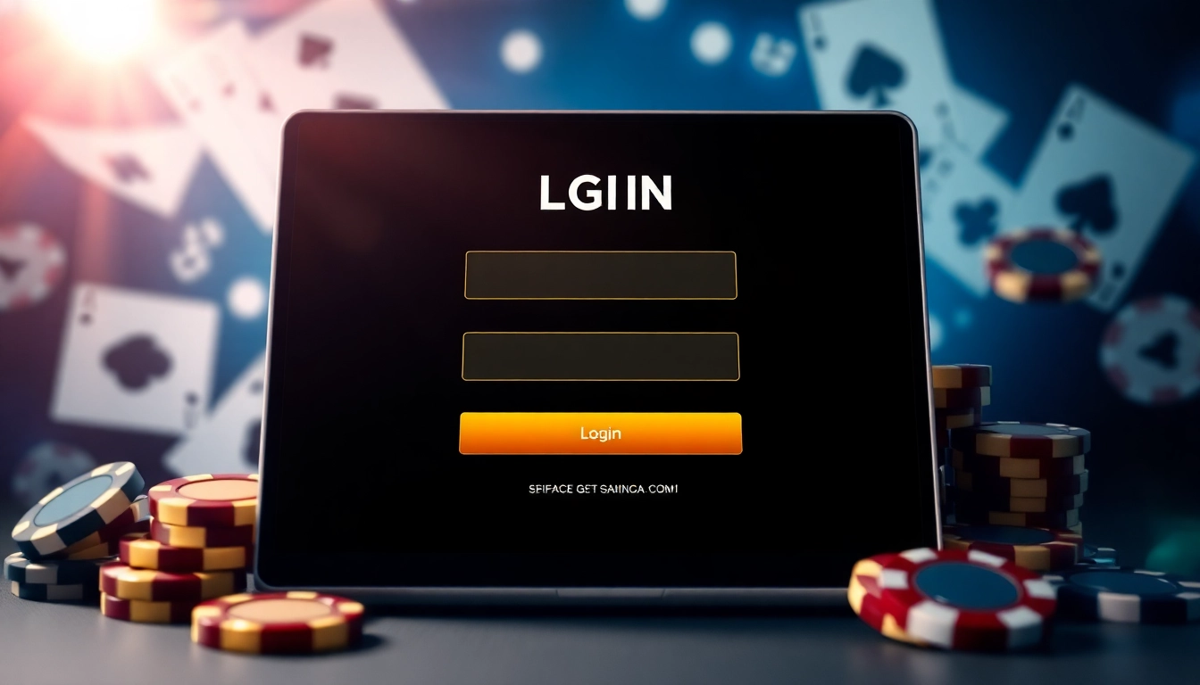 Masuk ke kasinojitu login dengan antarmuka modern dan elemen kasino yang menarik.