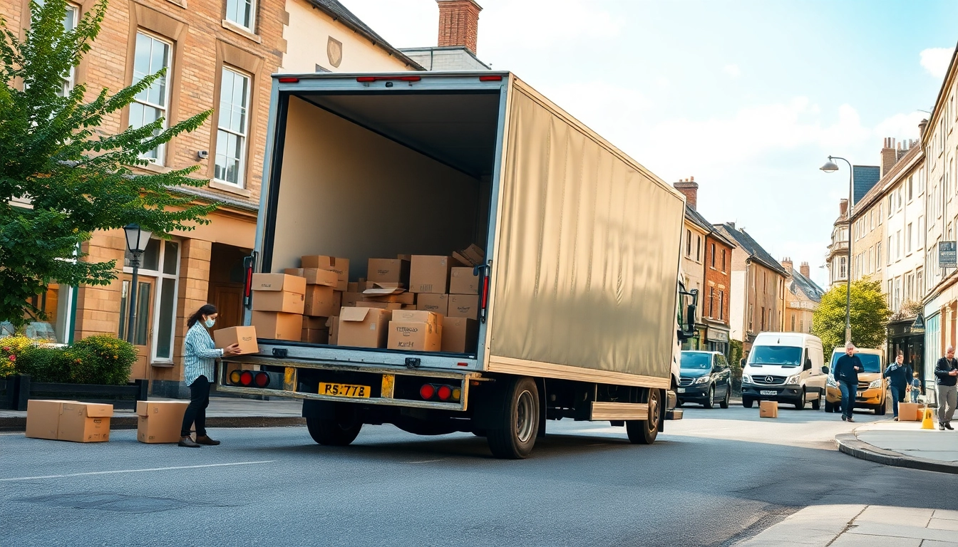 Efficient removals in Cheltenham with a moving truck in an urban setting.