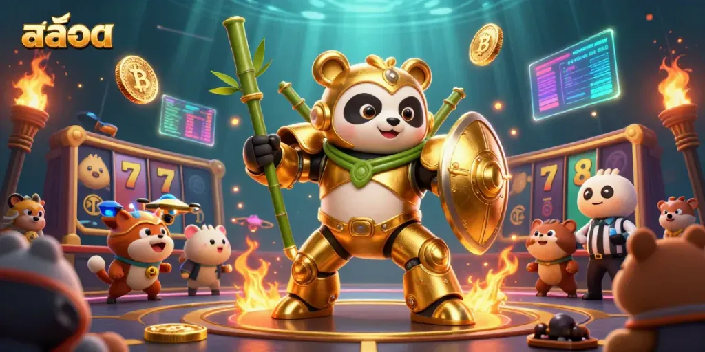 Engage with slots gameplay featuring สล็อต alongside a vibrant 3D casino scene with dynamic game elements.