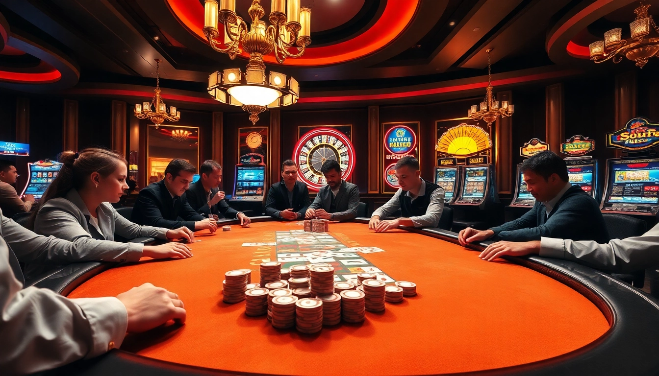Engage in thrilling gameplay at u888.cx with luxury poker tables and vibrant casino elements.