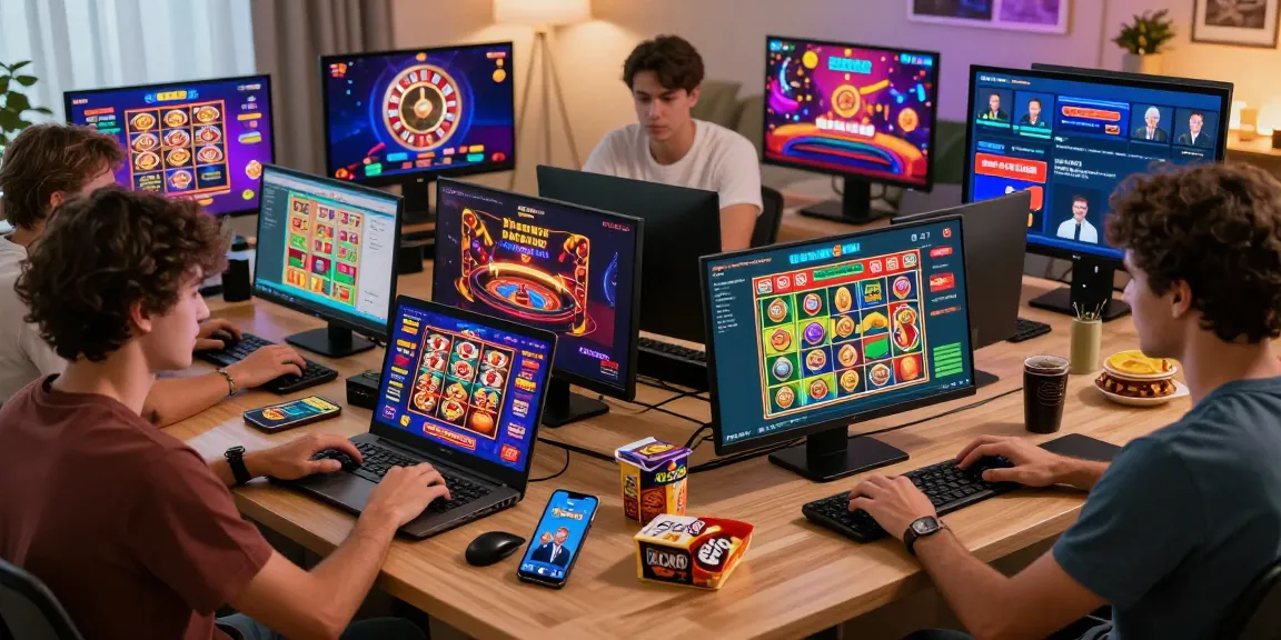 Players engaged with european online casinos not on gamstop in a vibrant home setup