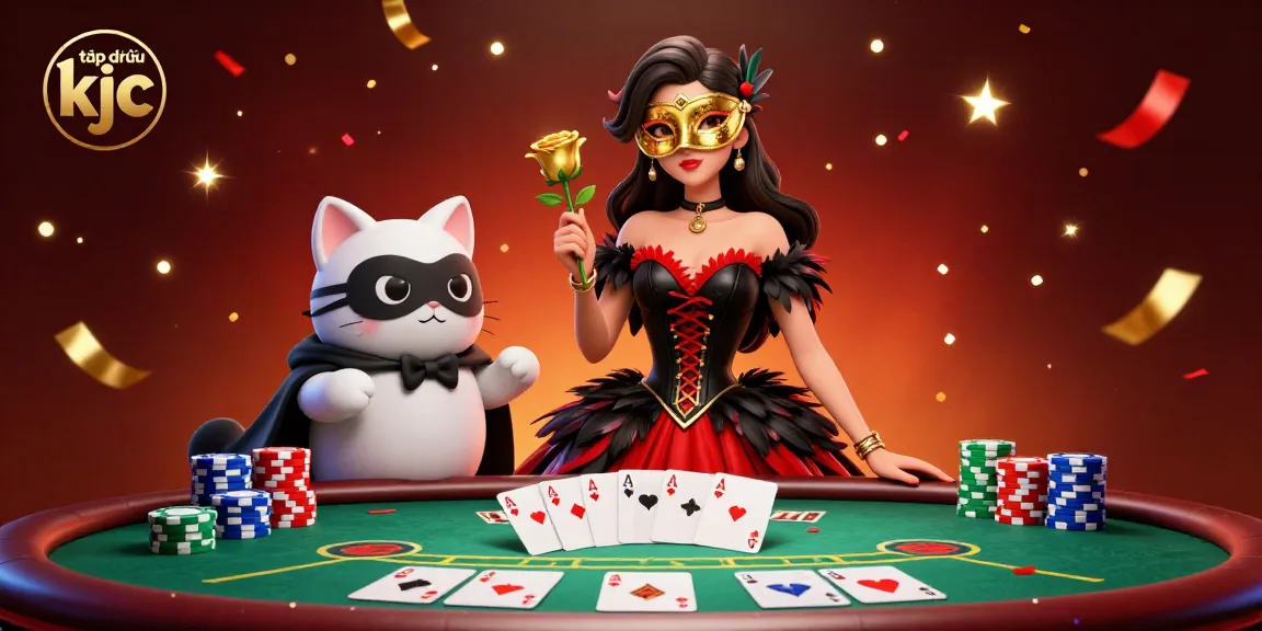 Engage with the vibrant atmosphere of tập đoàn kjc featuring a semi-realistic woman in a glamorous casino setting with poker elements.