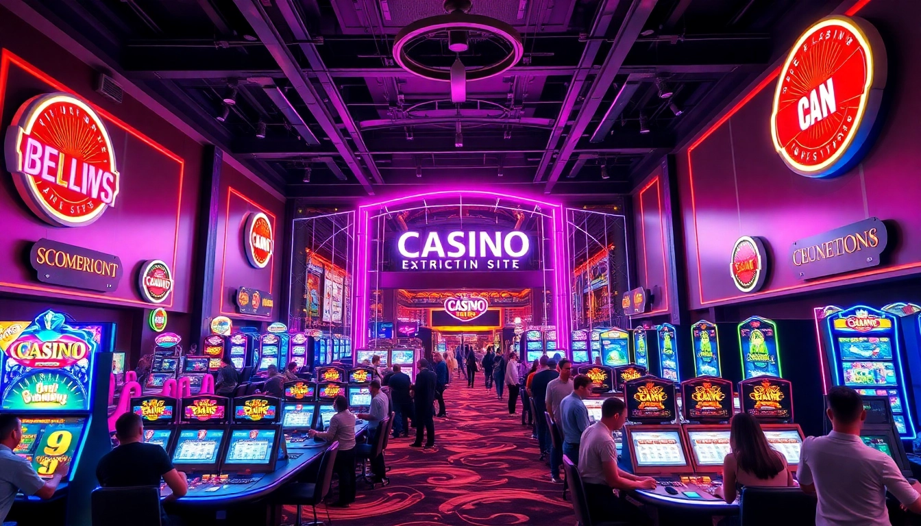Engaging atmosphere of casino sites with players enjoying various games at vibrant tables.