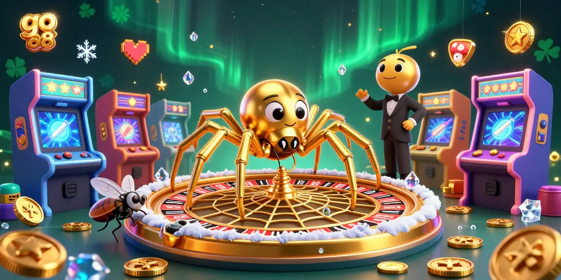 Engage with go 88 using exciting gaming visuals showcasing a golden spider and a centipede croupier at a roulette wheel.