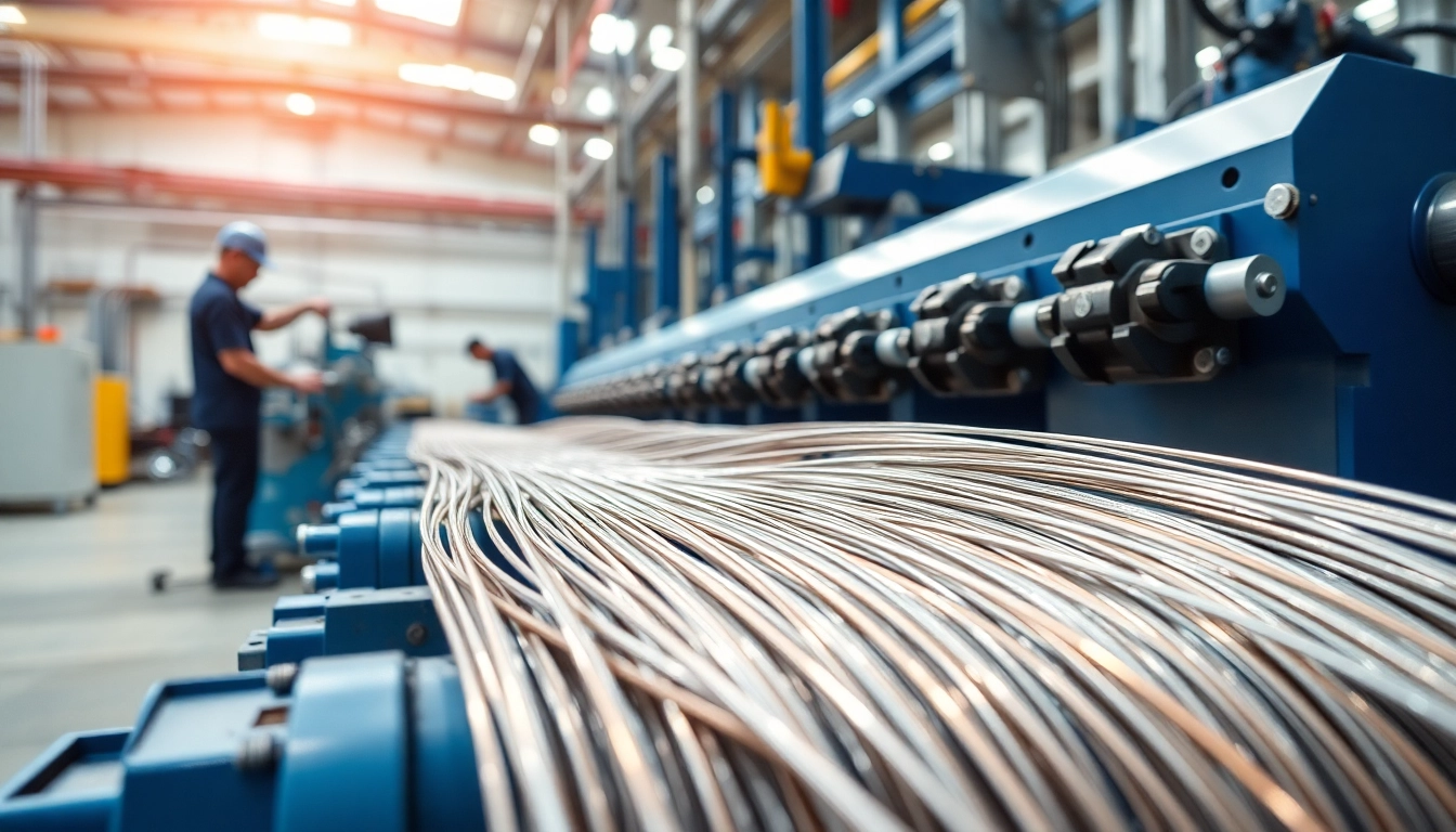 Wire Manufacturer showcasing high-tech machinery and skilled operators in action.