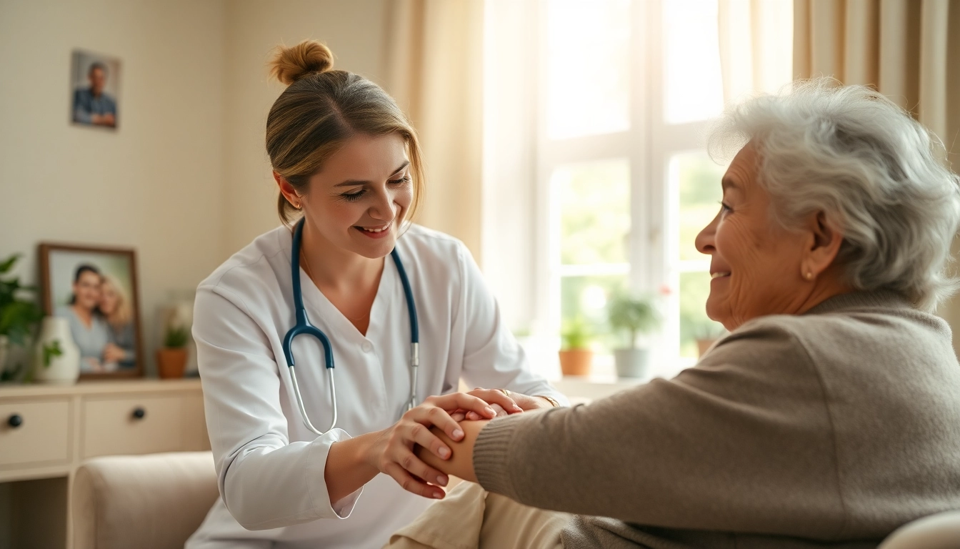 Professional caregiver providing senior care in Austin, TX, highlighting compassion and comfort.