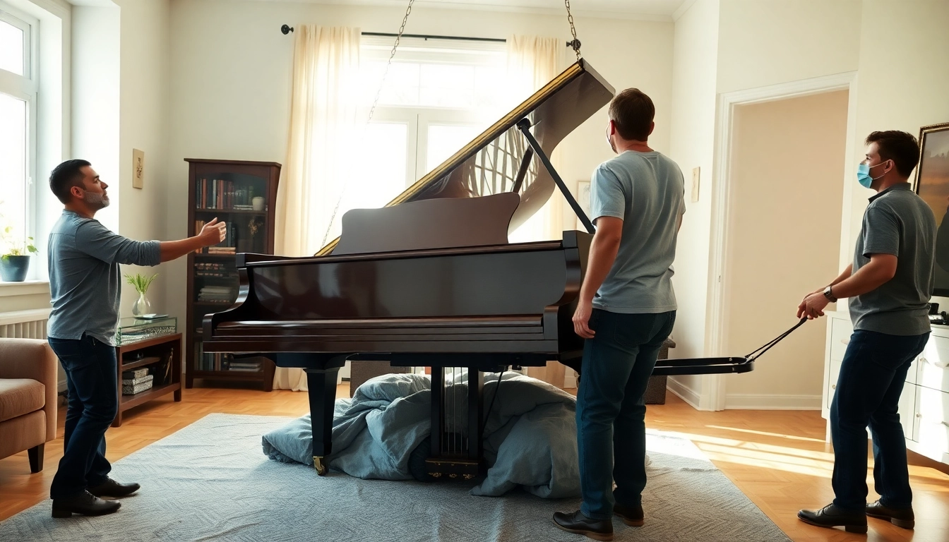 Learn how to move a piano safely with expert movers handling a grand piano.