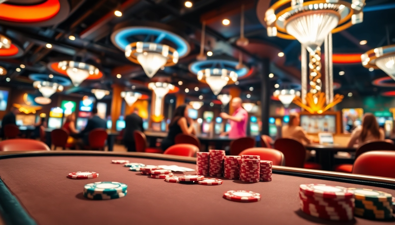 Permainan poker yang menarik di bbni4d dengan suasana kasino yang glamor.