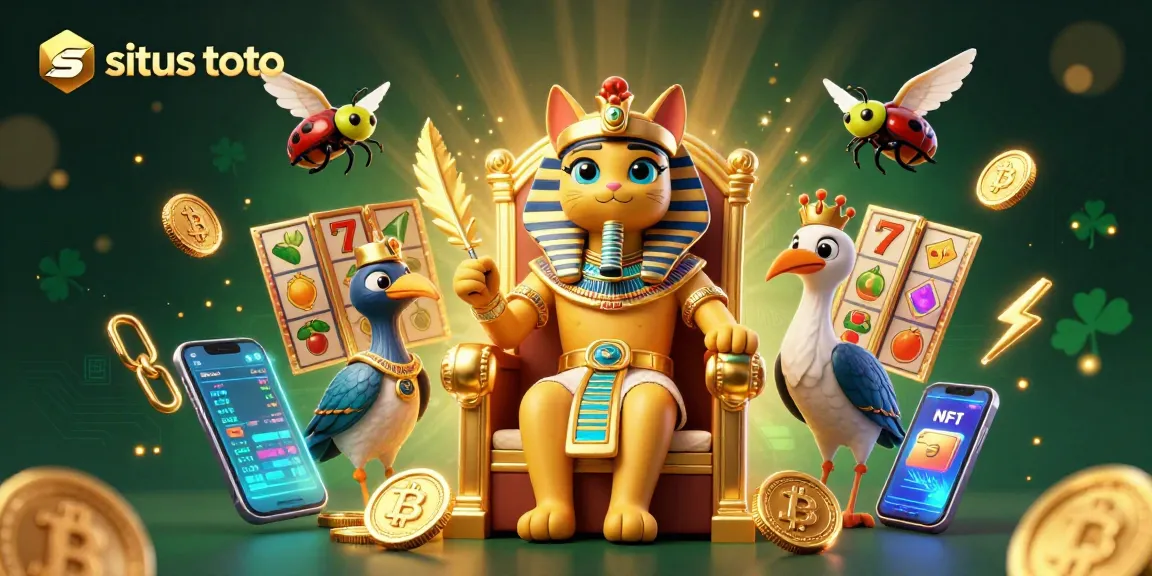 Engage in thrilling gameplay at situs toto with vibrant slot reels and animated characters.