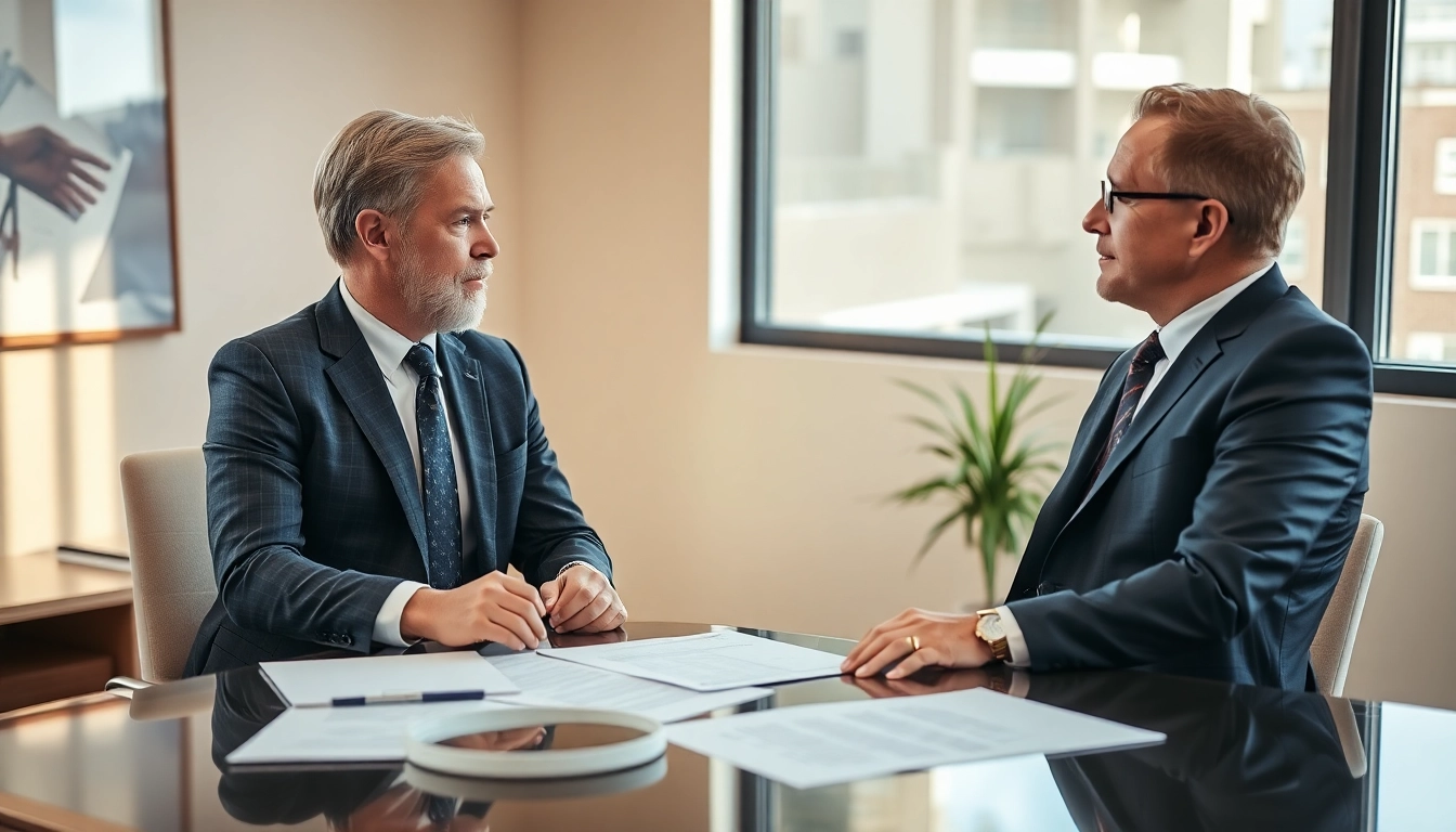 Fort Lauderdale work injury lawyer assisting a client with legal documents in a professional setting.
