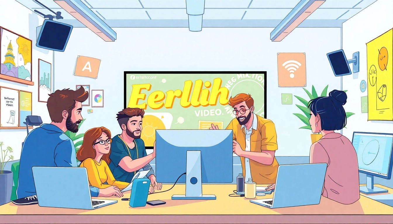 Erklärvideo erstellen durch kreatives Team in moderner Büroumgebung