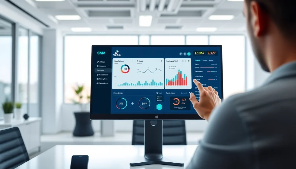 Engage with tiktok smm panel showcasing analytics and user metrics in a professional workspace.