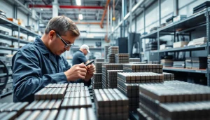 Showcasing NdFeB magnets manufacturer in china during a precision assembly process in a modern factory.