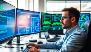 Engaged professional analyzing data for Managed IT Services in a dynamic office setting.