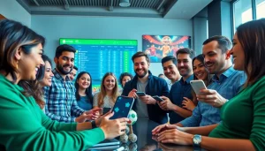 Online betting experience at af88.com with diverse players engaging with a modern interface.