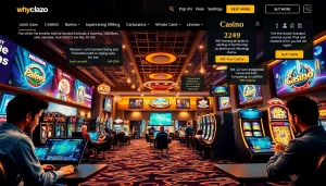 Discover the vibrant interface of https://whycazino.com, a trusted online casino platform showcasing various gaming options.