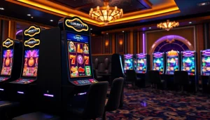 Menggambarkan permainan luxury777 slot yang menarik dan menawan di lingkungan kasino mewah.