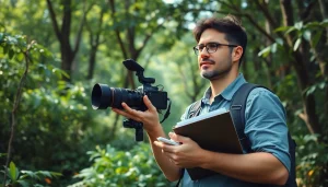 Capture wildlife and environmental stories for https://www.unsustainablemagazine.com in a vibrant forest