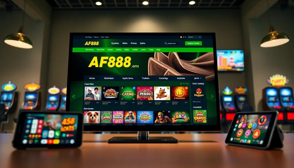 Engaging gaming interface of af88.com showcasing diverse betting options.