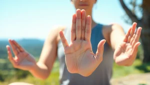 Practicing various yoga mudras focusing on hand gestures to enhance energy flow.