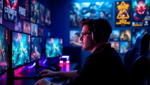 Masuk ke bolahiu login game dengan gamer yang fokus di depan layar.