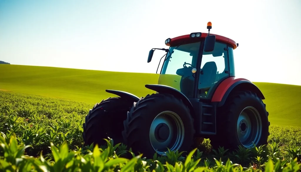 AF88 tractor operating efficiently in a lush field, showcasing agricultural strength.