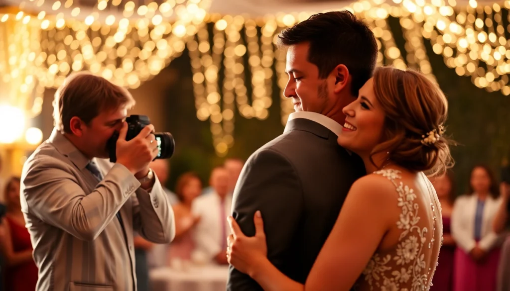 Wedding photographer capturing a couple's first dance at a romantic Tampa wedding.