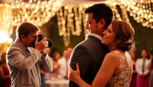 Wedding photographer capturing a couple's first dance at a romantic Tampa wedding.