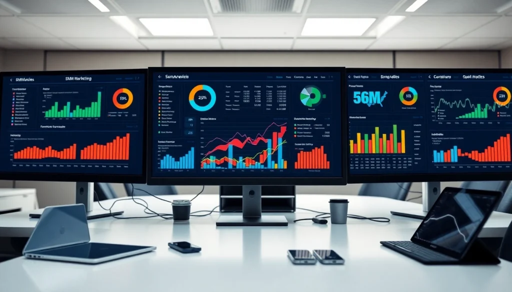 Analyze performance metrics on an smm panel displayed through digital interfaces.