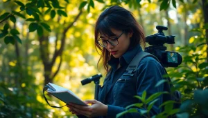 Highlighting impactful sustainability stories at https://www.unsustainablemagazine.com surrounded by nature.