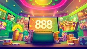 Experience thrilling online gaming with 888new's vibrant interface showcasing diverse games and secure transactions.