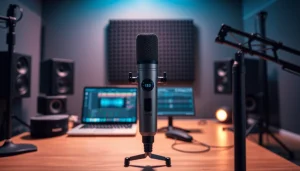 Showcase of the MV 88 microphone in a modern audio recording setup highlighting its design and features.