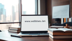 Enhance your law firm's online presence with https://www.websites.law displayed in a professional office.