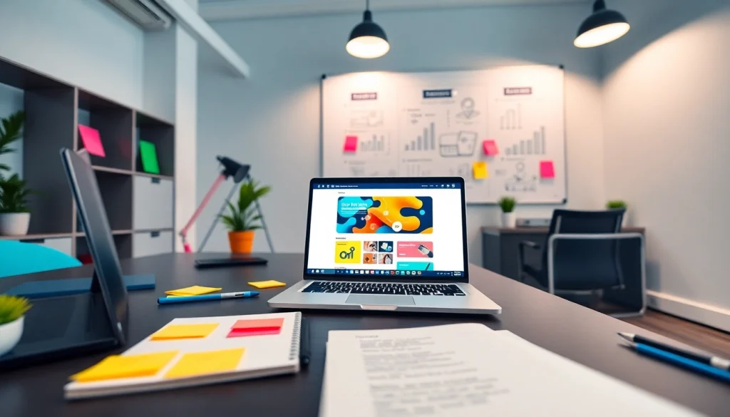 Professional web design workspace showcasing modern thiết kế web concepts and tools.