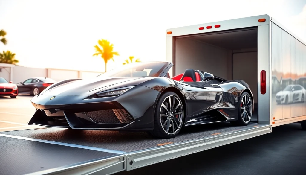 Load a luxury car with care at https://luxuryautocarriers.com, ensuring maximum protection during transport.