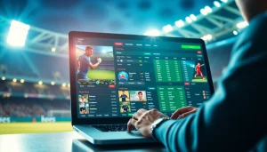 Pengguna judi bola sedang berinteraksi dengan situs taruhan online yang menarik