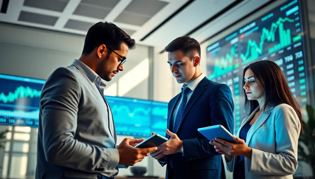 현대 금융 사무실 환경에서 소액결제의 시각적 표현으로, 마이크로결제 거래의 혁신을 강조.