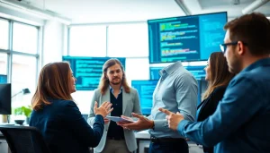 Improve software quality effortlessly with https://xqa.ca in a vibrant office setting.