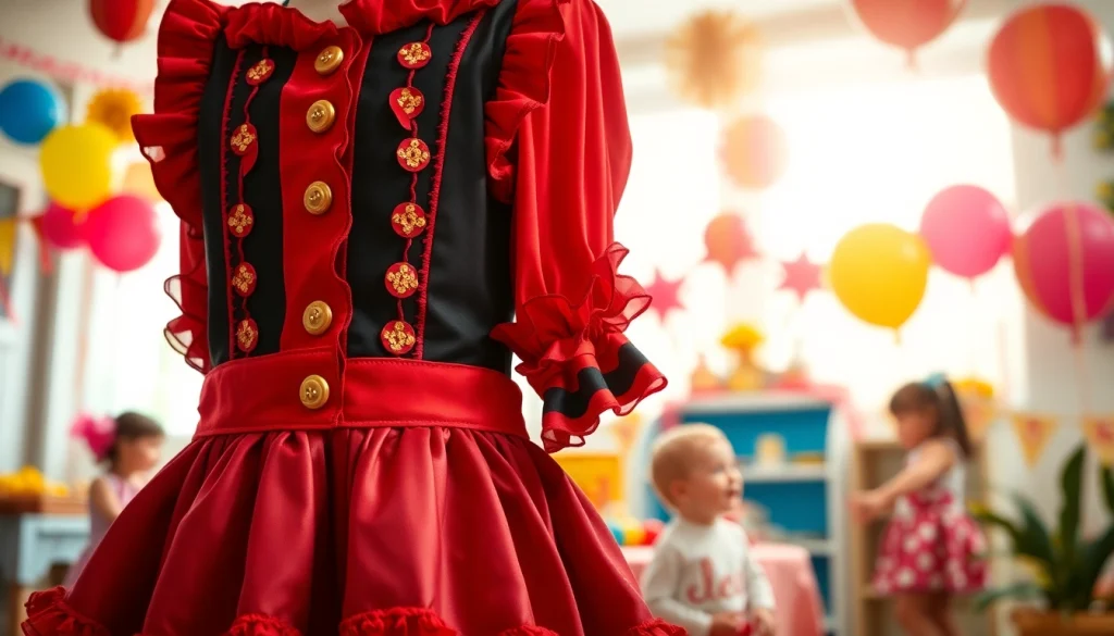 Verken een kleurrijk pietenpak met luxe afwerkingen en feestelijke details.