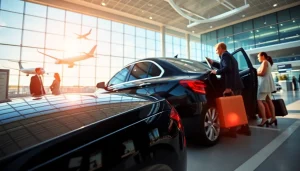 Book airport black car service for a seamless travel experience at the airport terminal.