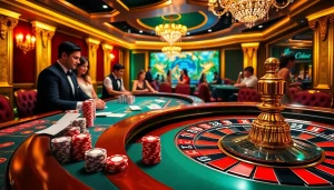 Experience the thrill of gambling at https://w88com.us/ with vibrant casino games and players engaged in action.